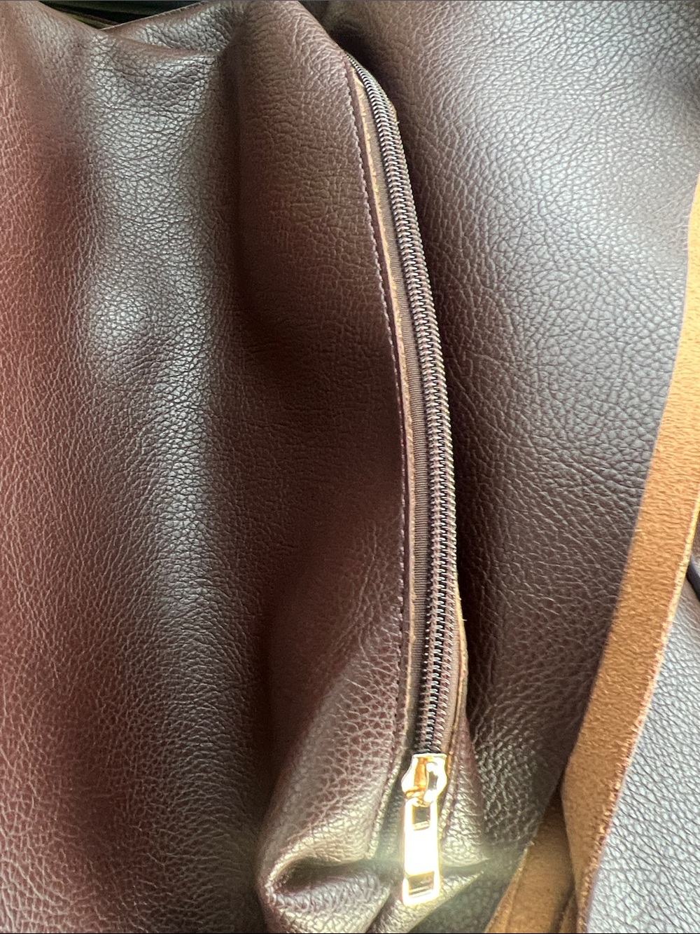 Anthropologie NEW Studded Vegan-Leather North-South Tote Bag brown chic boho - Picture 6 of 11